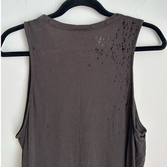 Chaser Distressed ACDC Gray Tank Top Size Large - Picture 5 of 7